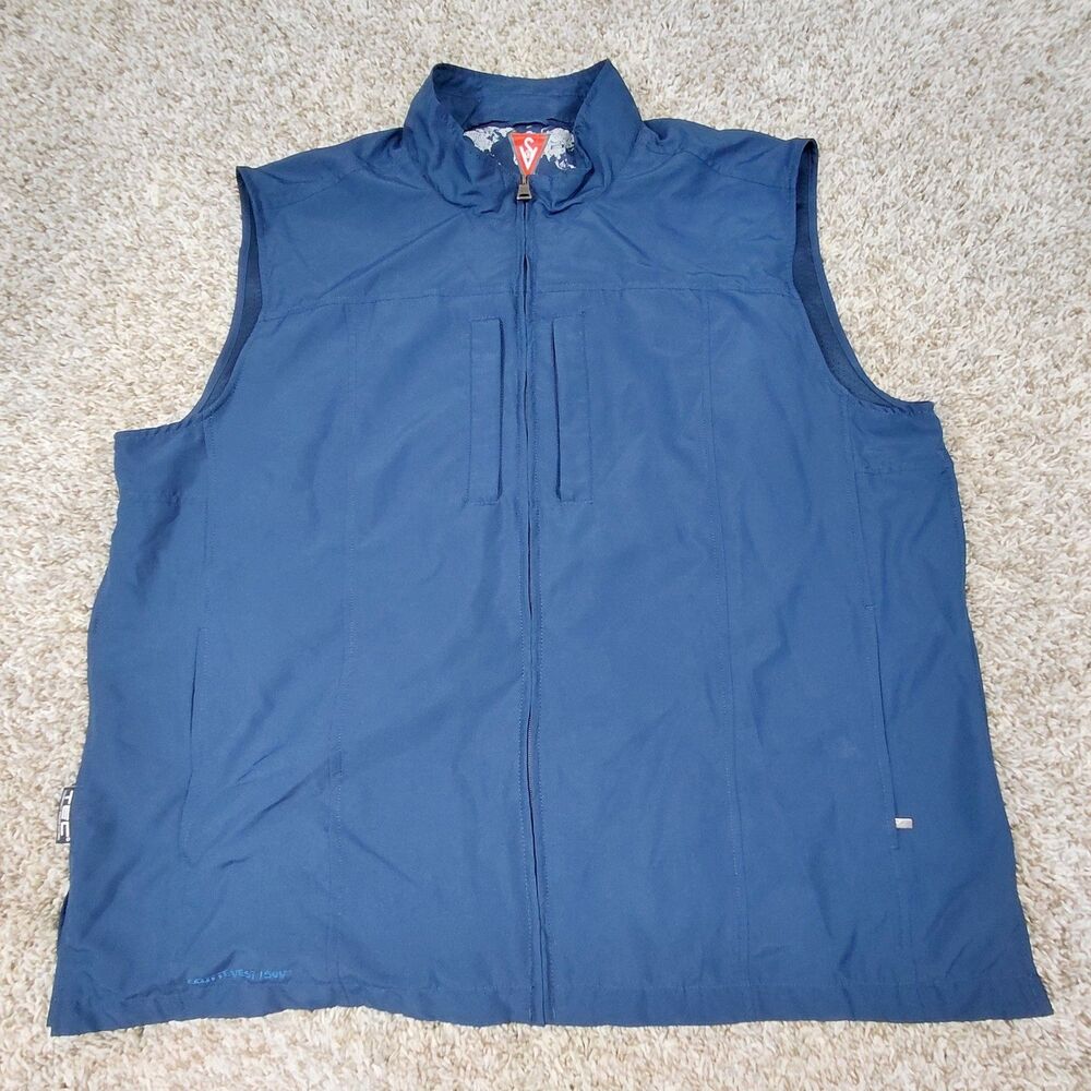 SCOTTeVEST RFID Travel Vest Mens 2XL XXL Navy Blue Full Zip Jacket TEC Pockets